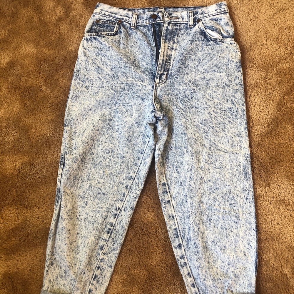 Acid wash denim jeans